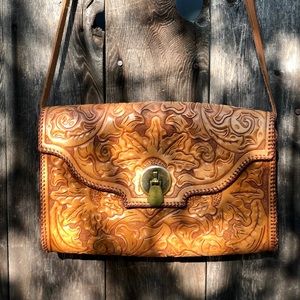 SOLD Vintage Embossed Leather Handbag